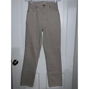 Abercrombie Fitch 90s Straight Ultra High Rise Pants Tan Size 25